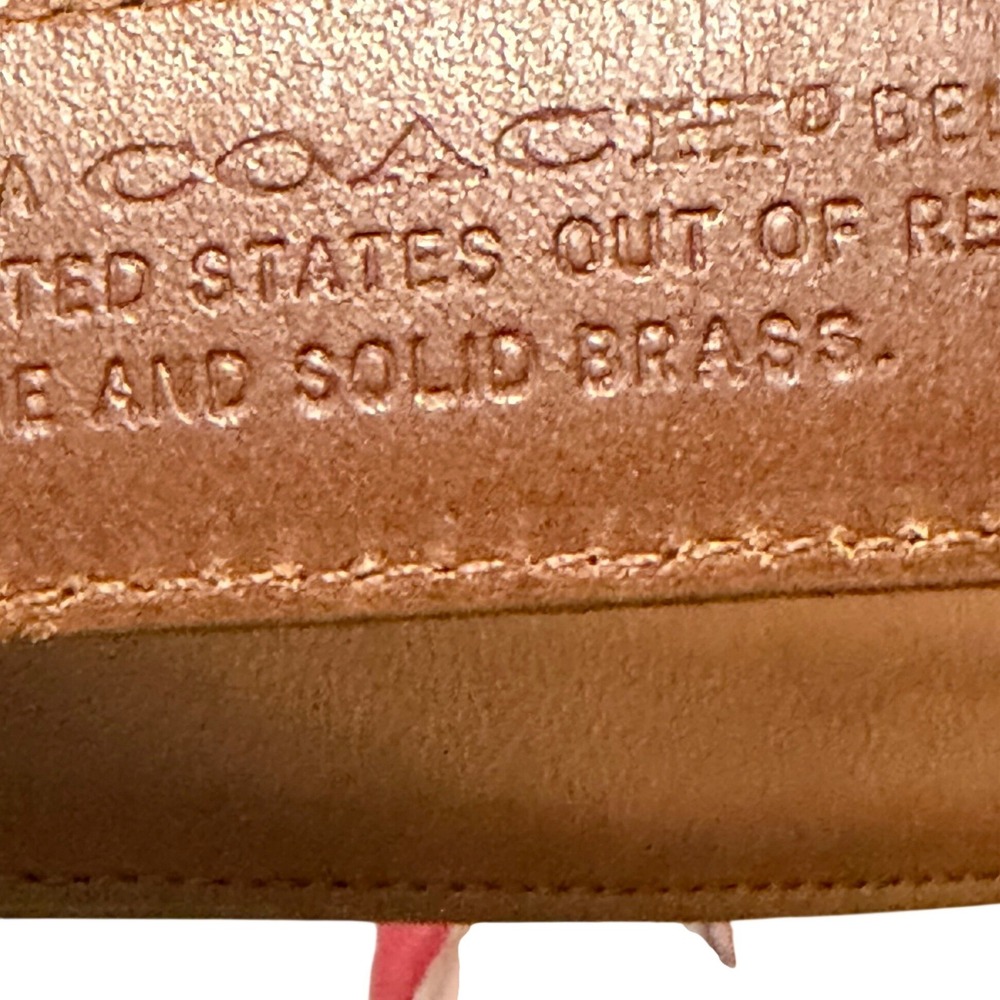Coach Vintage Brown Leather Belt Gold Brass Buckle Large NWT - Picture 13 of 14